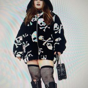 Skull fuzzy jacket